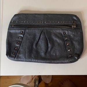 Grey leather Banana Republic clutch bag